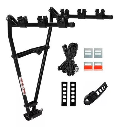 Transbike De Engate P/ 3 Bikes Universal Preto C/ Cintas