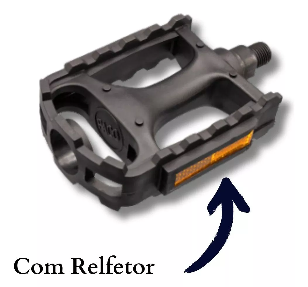 Pedal 1/2 Plataforma Nylon com Esfera Sueco Preto - MTB