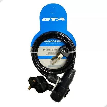 Tranca Para Bike Cadeado Espiral Para Capacete Moto De Aço