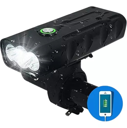 Farol Lanterna Para Bike Bx3 T6-l2 1000 Lúmes + Power Bank