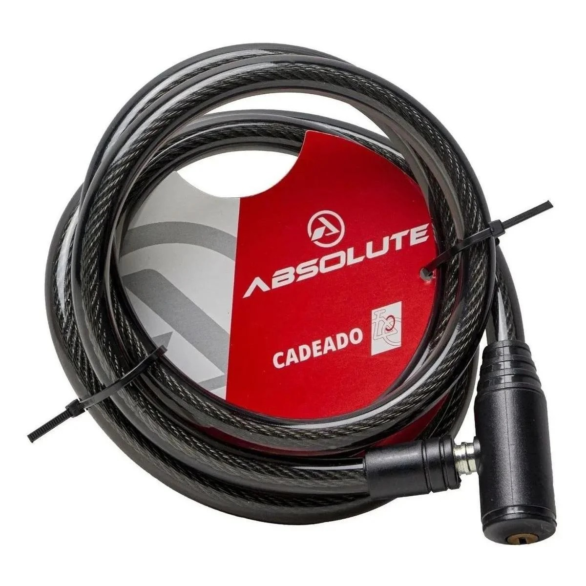 Cadeado Absolute 1,5mX12mm Espiral, Chave, Fume - Preto