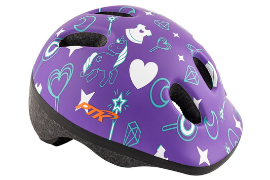 CAPACETE CICLISMO INFANTIL PTK UNICÓRNIO ROXO C/ REGULAGEM