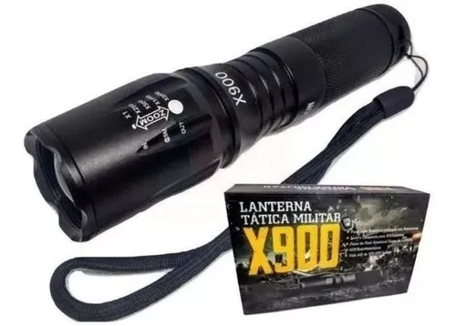 Lanterna Zoom Militar Tática X900 Longo Alcance Led Bivolt