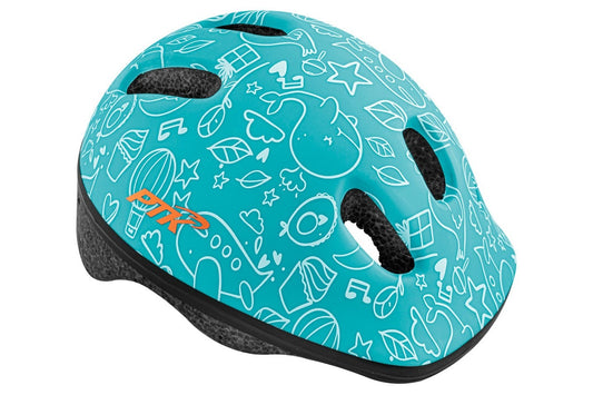 CAPACETE CICLISMO INFANTIL PTK BABY AZUL/BRANCO C/ REGULAGEM