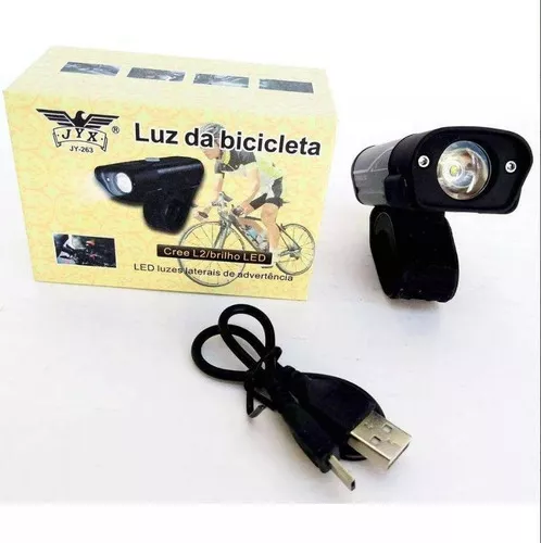 Farol Lanterna Jy 263 Bike Recarregável Usb Jyx Led L2 Jws