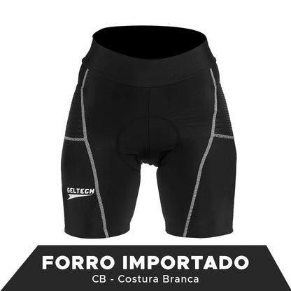 BERMUDA FEMININA CICLISMO FORRO IMPORTADO STRAVA FLEX SPORTS CB BIKE