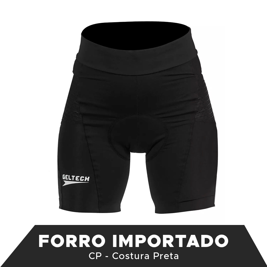 BERMUDA FEMININA CICLISMO FORRO IMPORTADO STRAVA FLEX SPORTS CP BIKE