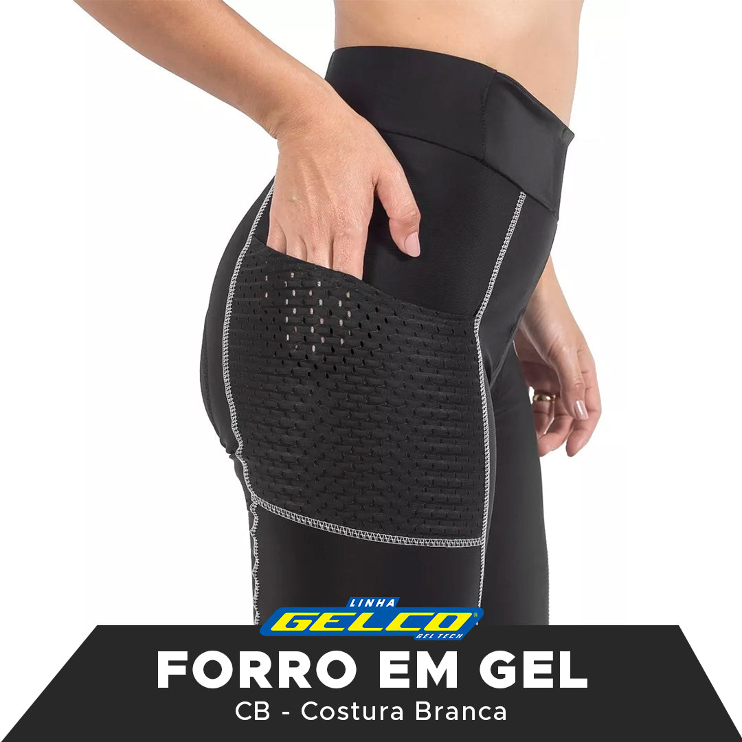 CALÇA CICLISMO FEMININO FORRO 100% GEL GELTECH GELCO CB BIKE