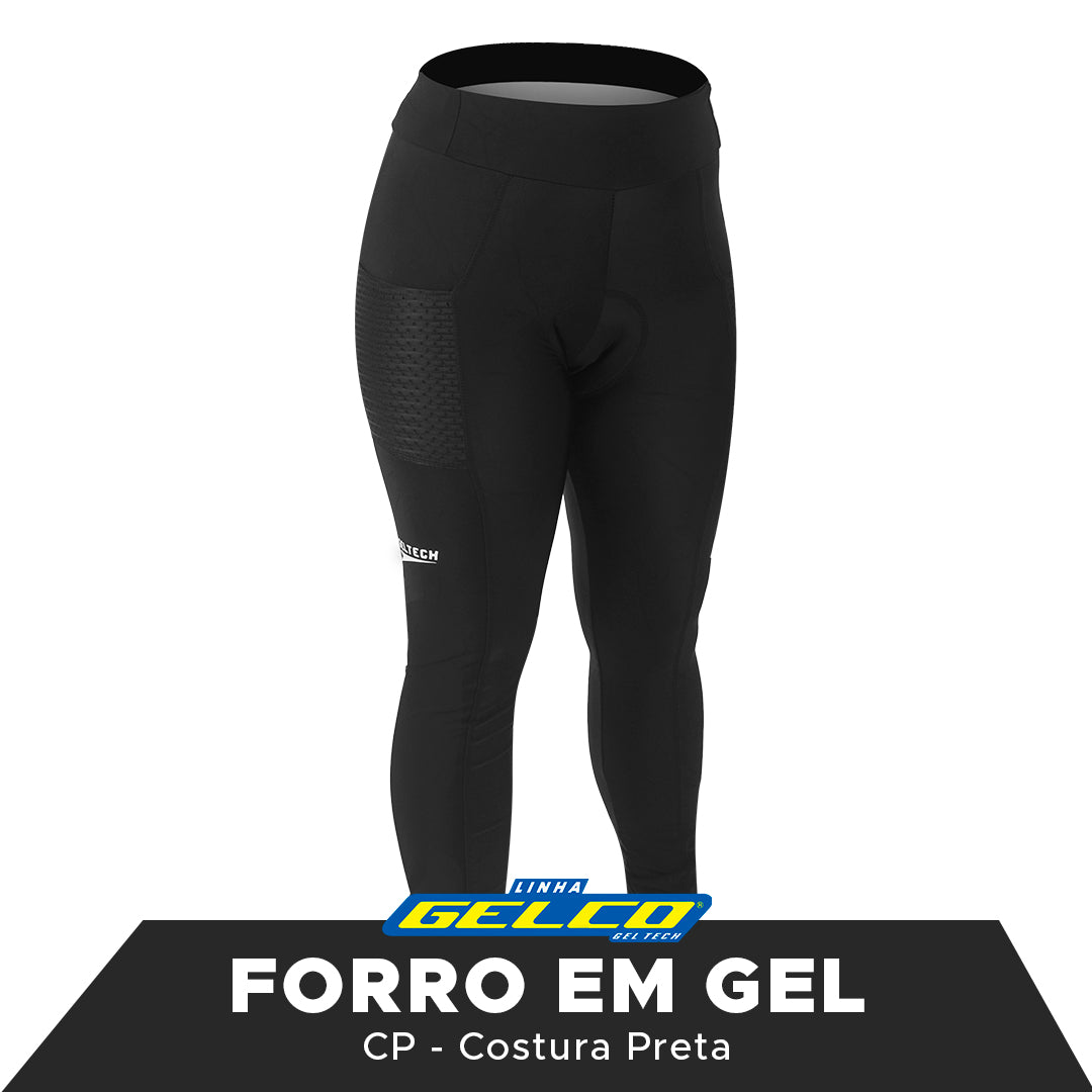 CALÇA FEMININO CICLISMO FORRO 100% GEL GELTECH GELCO CP BIKE