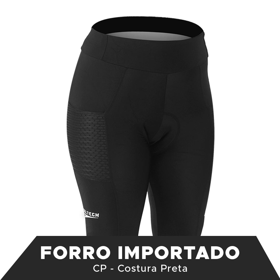 CALÇA FEMININA CICLISMO FORRO IMPORTADO STRAVA FLEX SPORTS CP BIKE