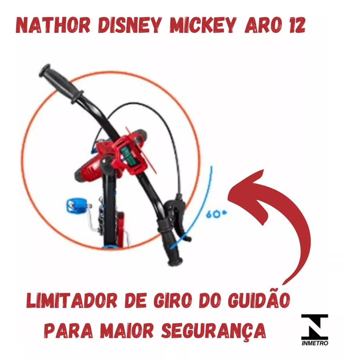 Bicicleta Infantil Aro 12 Mickey Mouse - Nathor