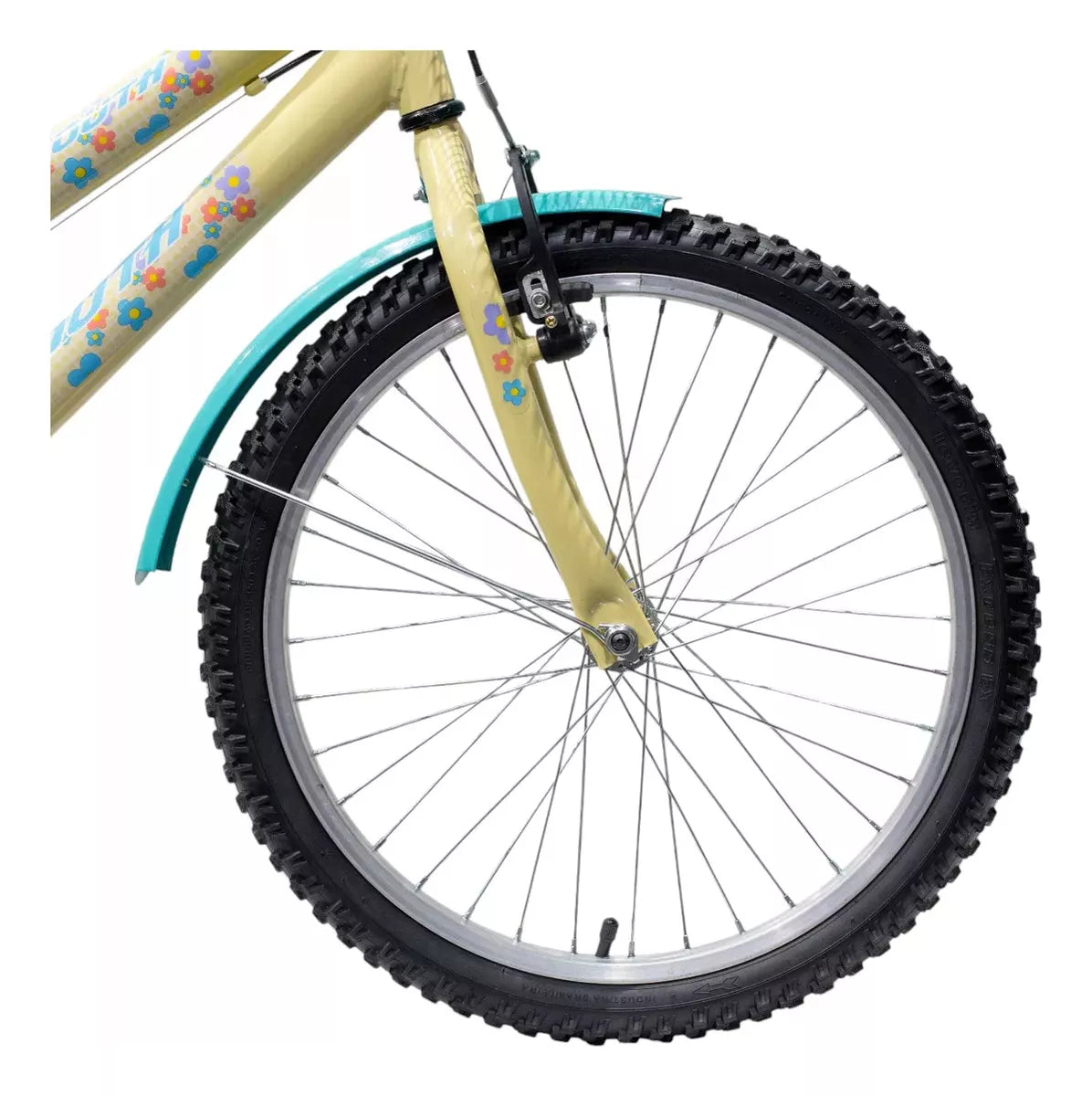 Bicicleta Infantil Aro 20 South Aço Cissa Amarelo Flower Parl Cesta