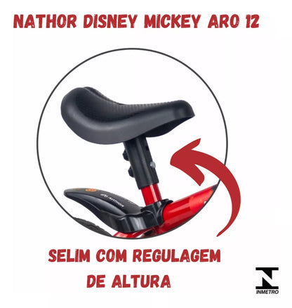 Bicicleta Infantil Aro 12 Mickey Mouse - Nathor