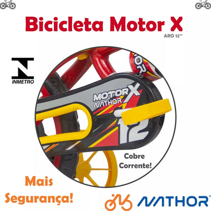 Bicicleta Infantil Motor X Aro 12 Vermelho - Nathor