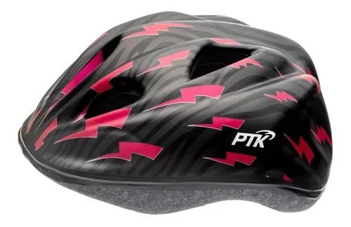 CAPACETE CICLISMO INFANTIL PTK RAIO ROSA C/ REGULAGEM