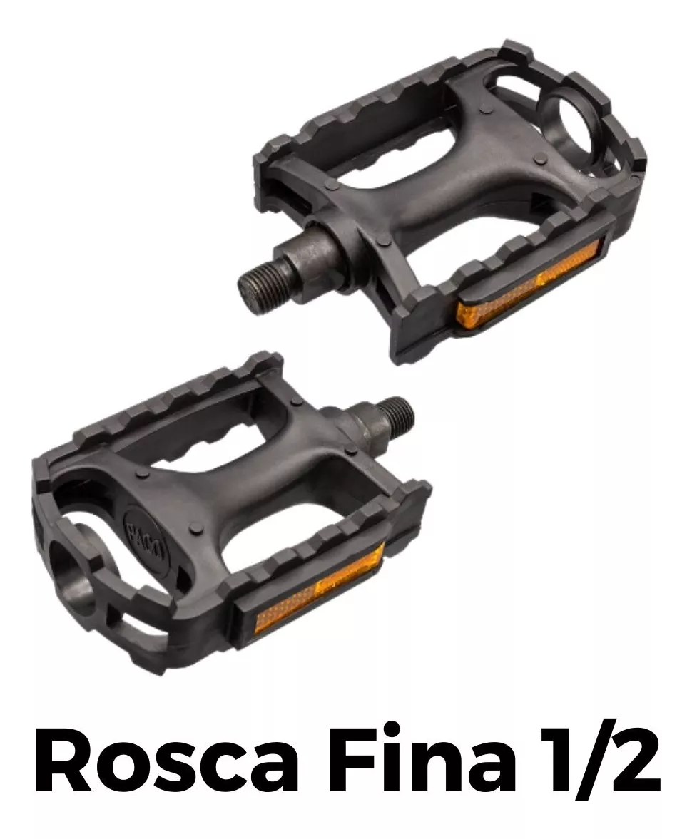 Pedal 1/2 Plataforma Nylon com Esfera Sueco Preto - MTB