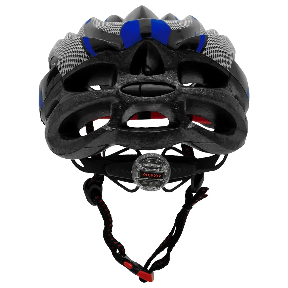 Capacete Bike GTS Com Sinalizador De Led Ciclismo Azul