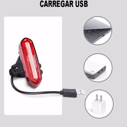 Lanterna Traseira Bike Led Recarregável Top