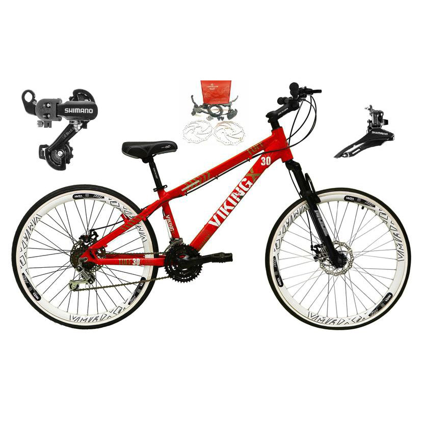 Bicicleta Aro 26 VikingX Tuff, Vermelho - 21 Marchas